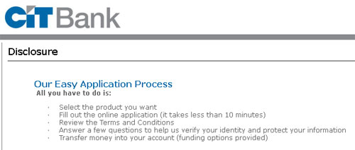 CIT Bank Savings Application