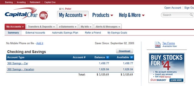 Capital One 360 Website Review Capital One 360 Website Review