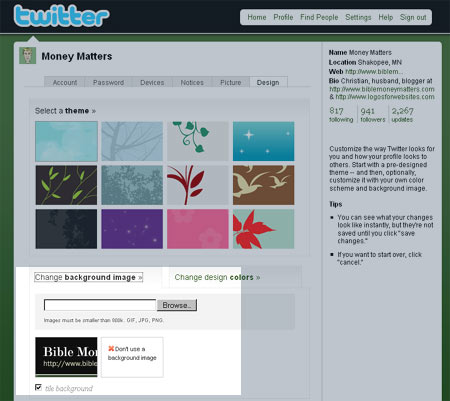 Enforce Your Brand On Twitter: Use A Custom Background