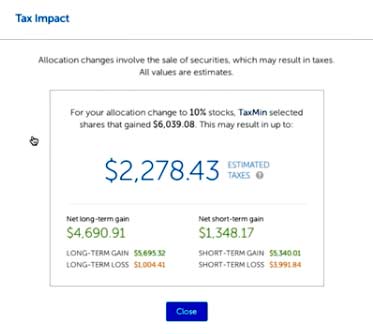 Tax impact preview