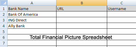 bank account excel template