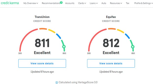 Credit Karma Equifax and Transunion Credit Score