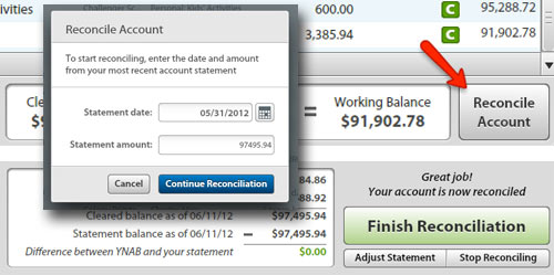 ynab reconciliation