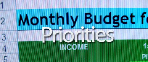 monthly budget priorities