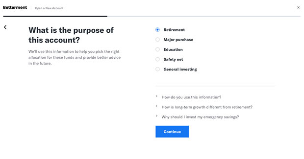 Betterment New Rollover Account