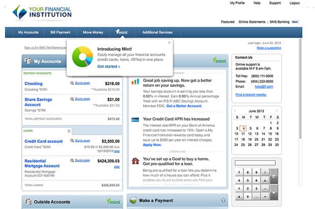 Mint.com Integrating With Your Bank Website