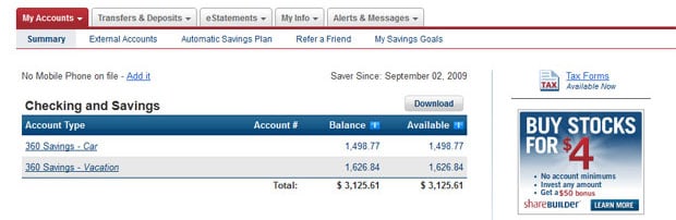 capital one savings login