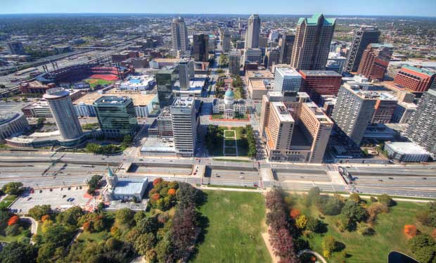 view from stlouis arch