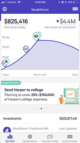 Wealthfront Review App Dashboard