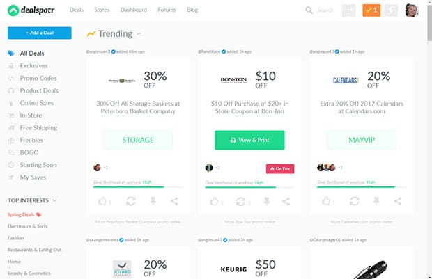 Dealspotr deals feed
