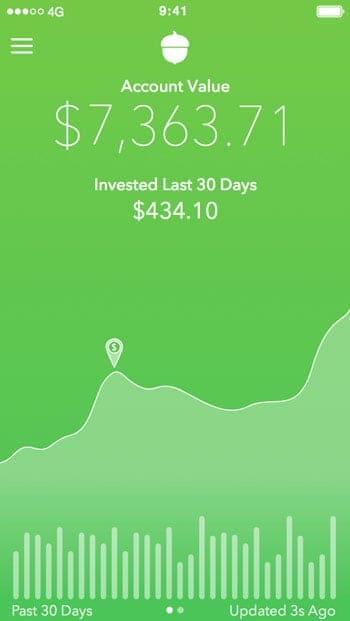 Guide To Robo-Advisors - Acorns app dashboard