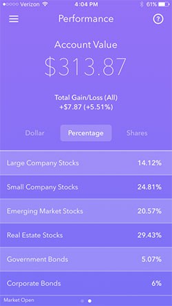 Acorns performance