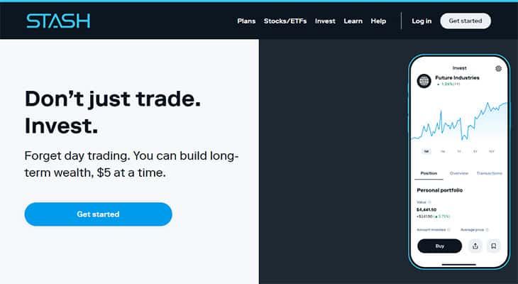 Stash Invest homepage