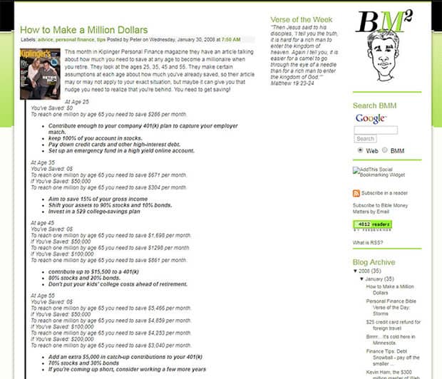 Bible Money Matters 2008 Homepage