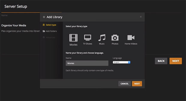 Plex Media Server Add Library
