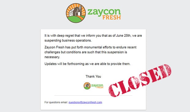 Zaycon Fresh Closed Out Of Business