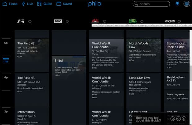 Philo TV Review - TV Guide Grid