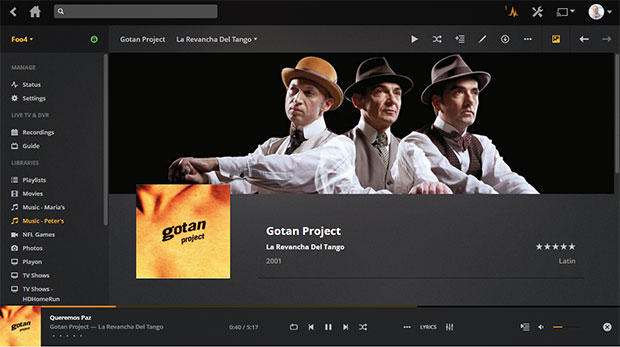 Plex Media Server Music Detail Page