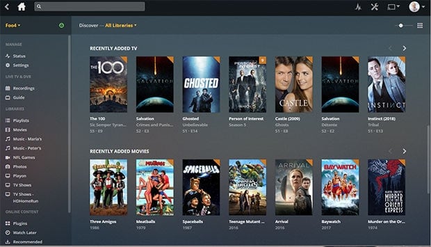 Plex Media Server Home Page