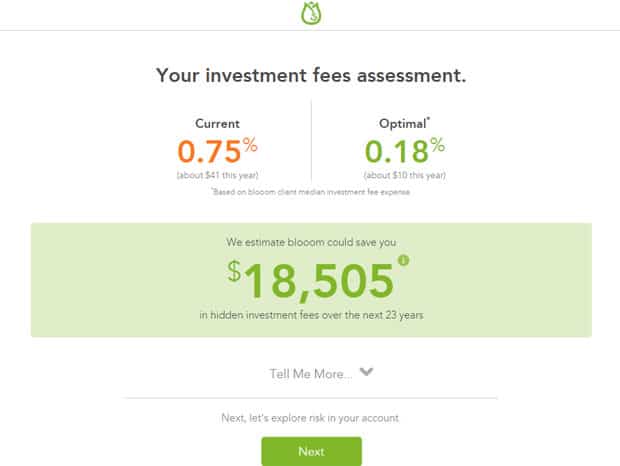 Blooom Review - Fees assessment