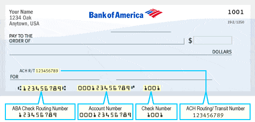 bank routing transit number - check layout