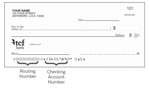 routing transit number - TCF Bank