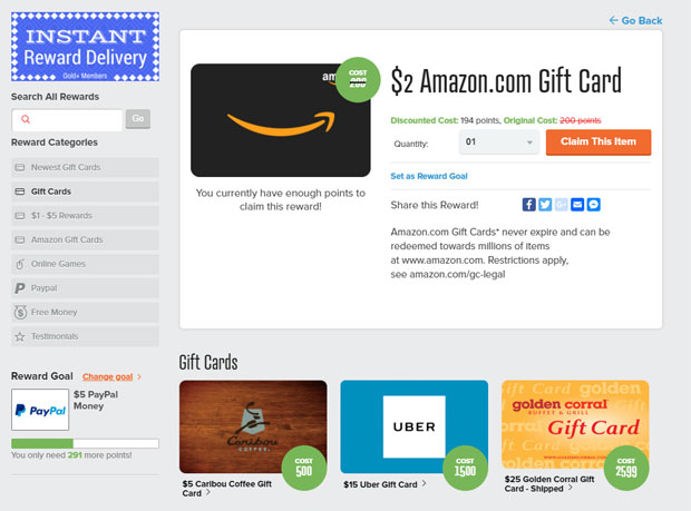 Free Amazon Gift Card at PrizeRebel