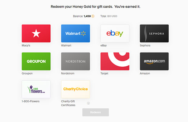 free gift cards from honey extension