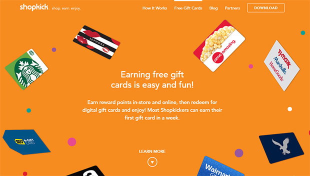 free gift cards by using ShopKick