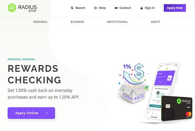 Radius Bank Review - Website Homepage