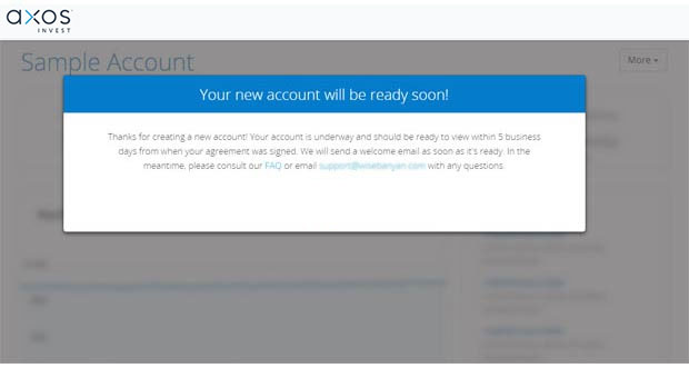 Axos Invest New Account Ready Soon