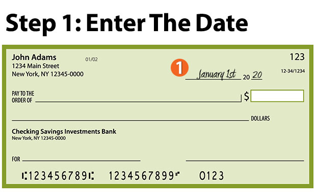 how to write a check - enter the date