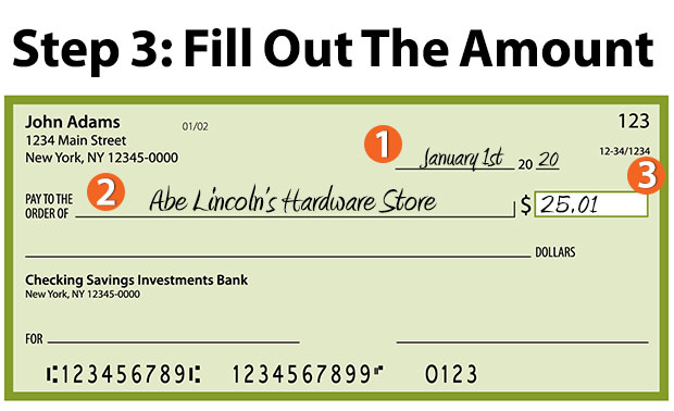 how to write a check - fill out the amount