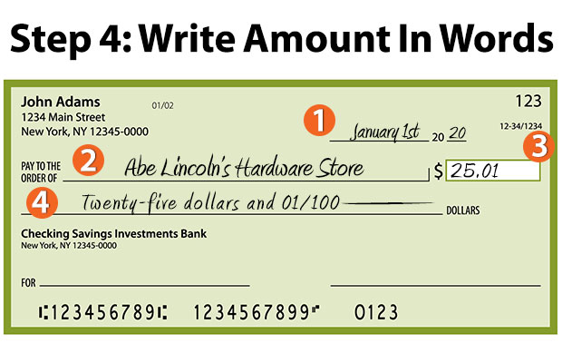 how to write a check - write the check amount in words