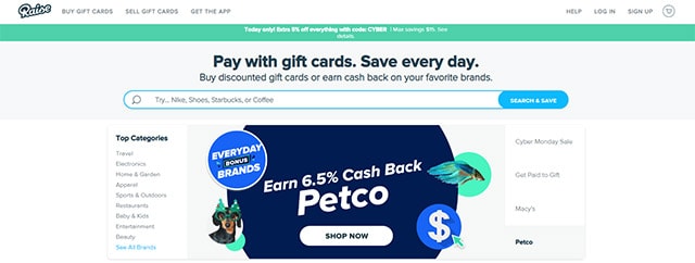 Sell your gift cards to Raise.com