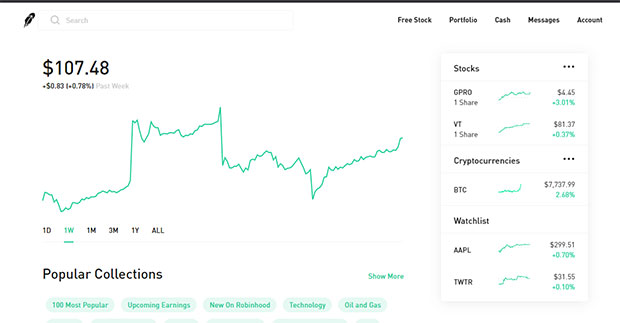 Robinhood dashboard