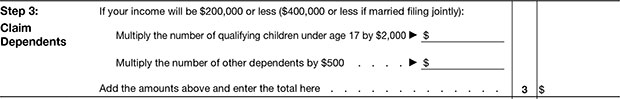 W-4 Step 3: Claim Dependents