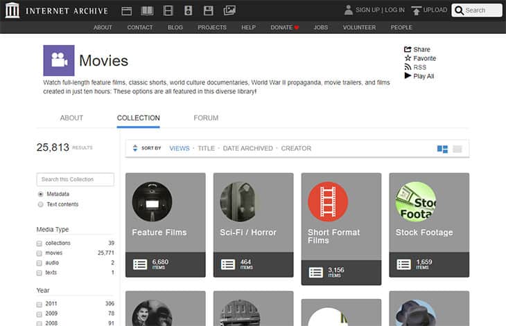 Free Movie Streaming - Archive.org