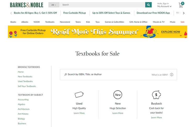 Barnes And Noble textbooks for sale