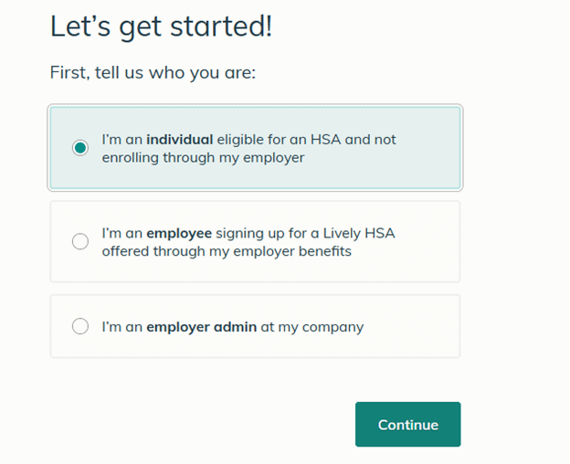 Lively HSA sign up process
