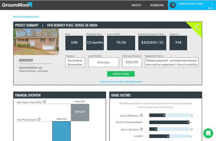 Groundfloor gives a free $10  investment