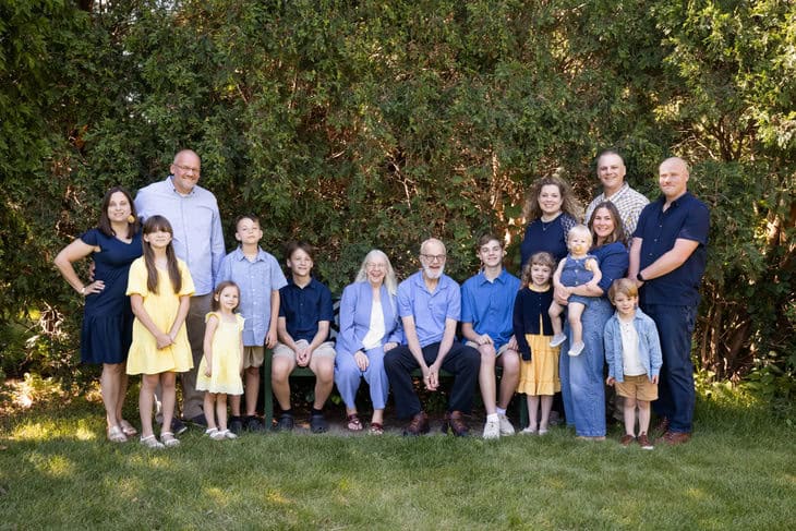 Mark and Nancy Anderson and sons, daughters in law and grandchildren